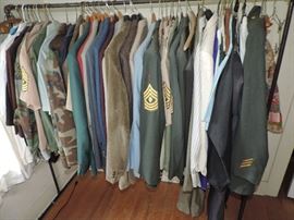 Uniforms ..  upstairs 