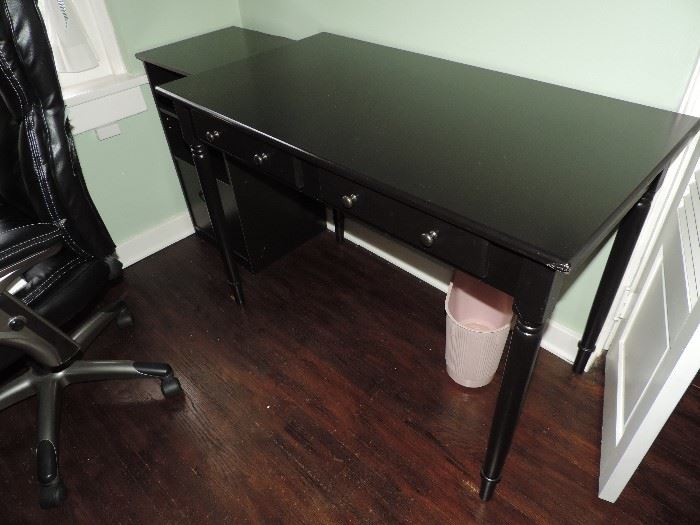 new 2-drawer black desk