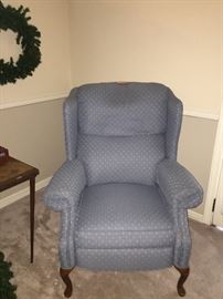 One of a pair of Wingback Fabric Recliners