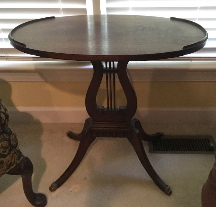 Vintage Occassional Lyre Oval Table