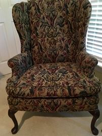 Wingback Queen ann style Fabric Chair
