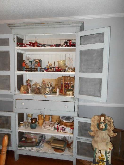 Antique Pie Safe and Collectables 