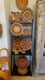Woven plates and bowls make a stunning display for wall or on easels