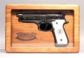 Beretta 96 Friends of the NRA 10 Year Anniversary Pistol, .40 S&W, SN# BER300437, Walnut Glass Top Presentation Case, Never Fired, Racked or Cocked