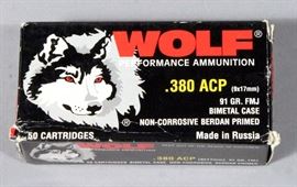 Wolf .380 ACP 91gr FMJ 50 Rounds. Local Pickup Only