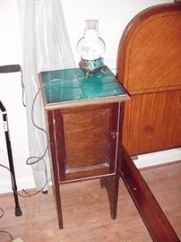 English night stand with tile top