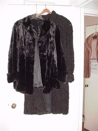 Mink and seal jacket, also Persian lamb coat