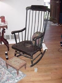Boston rocker; footstool