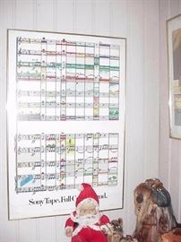 Sony poster framed; troll collection; 1950s santa