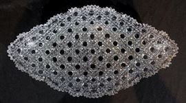 115a  Brilliant cut glass relish dish, 2 in. T, 14 in. W, 8 in. D.