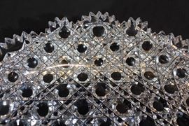 115c  Brilliant cut glass relish dish, 2 in. T, 14 in. W, 8 in. D.