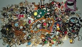 Costume jewelry - yet to be separated. Some will be bagged.