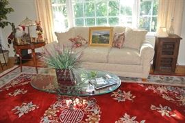 Living Room Sofa, Table and Chinese Rug