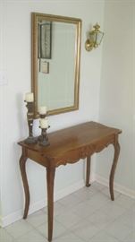 Entry table, wall mirror, candle set