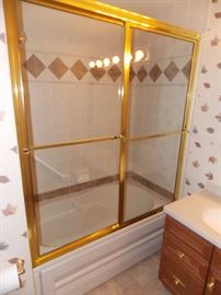 gold shower door