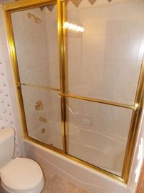 gold shower door