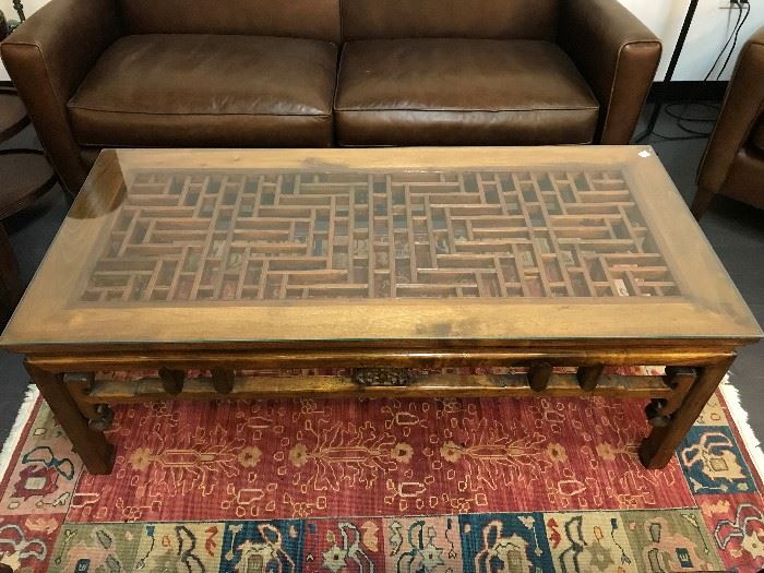 Glass Top Labyrinth Coffee Table