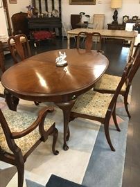 Mahogany dining room table set