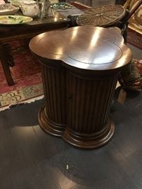 Clover shaped end table with door