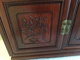 Raised Wood Pattern on Buffet and China Cabinet