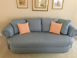 Blue Moire Couch by Century Furniture