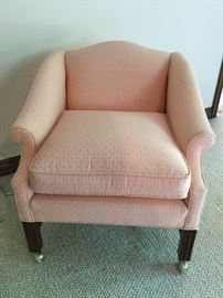 Pair of Peti Print Arm Chairs on Casters by Harden Furniture