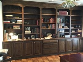 Library with collector hardcover bound books. Look for the book signed by Richard Nixon.