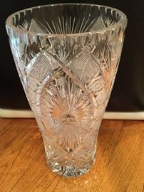 American Brilliant 12" Tall Vase