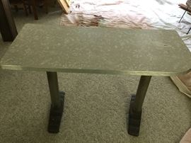 Vintage Formica Top Service Table w/Cast Iron Legs