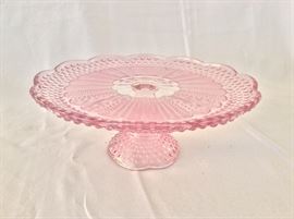 Depression Glass Cake Plate. 11 1/2" diameter. 