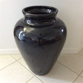 Large Black Vase. 27" H. 