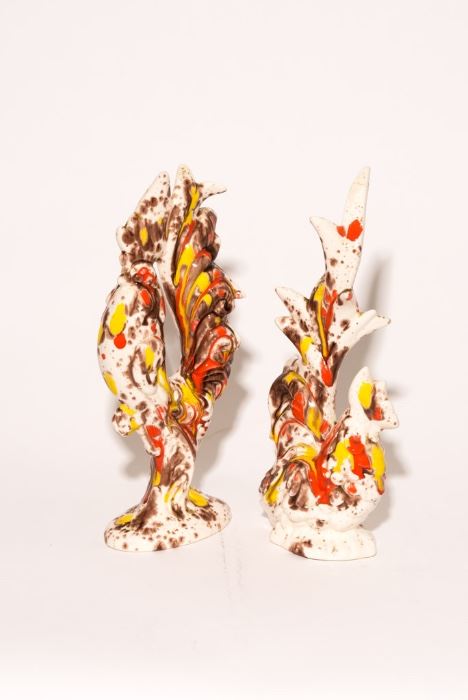 Rooster and Hen statuettes 