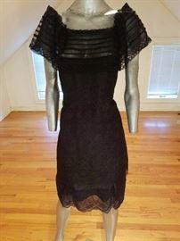 Haute Couture Christian Lacroix Chantilly lace silk organza dress Runway used only 