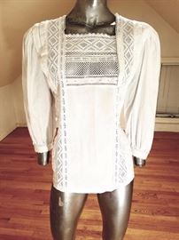 Very Rare Escada Couture exquisitely all Hand embroidered poet shirt Western Germany