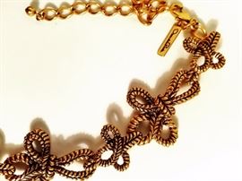 Oscar de la Renta Iconic 1973 signed modernist necklace gold plated one of a kind 