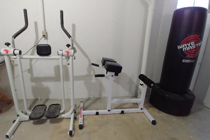 exercise equipment and punching bag     BASEMENT