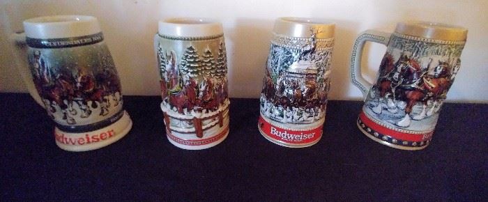 Budweiser Christmas beer steins     ENTRY ROOM