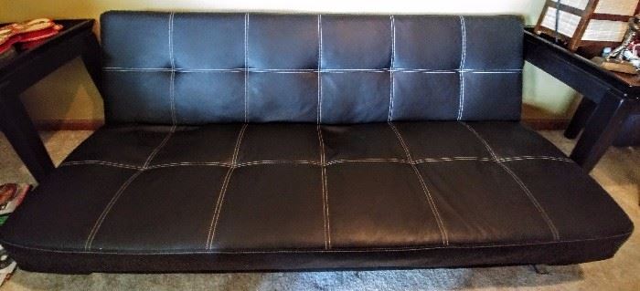 sweet leather futon in GREAT condition     LIVING ROOM