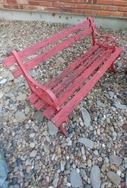 little red bench     OUTSIDE