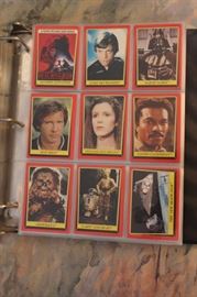 Vintage Star Wars collectible trading cards and stickers, complete sets