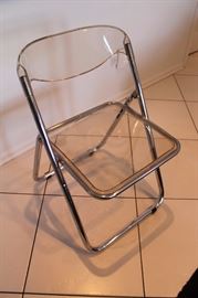Lucite folding chairs, made in Italy