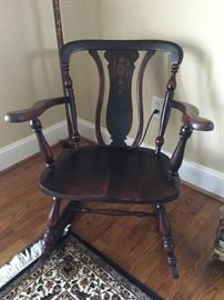 Antique inlay rocking chair. 