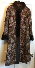 Schlamp's  Brocade Coat with Fur Trim