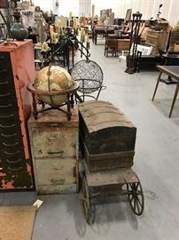 These Items to be Sold in Estate Sale Thu, 7.13 to Sat, 7.15 21  Terrestrial Globe, File Cabinets, Carriages 