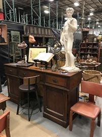 These Items to be Sold in Estate Sale Thu, 7.13 to Sat, 7.15 28  Nude Sculpture, Leather Chairs, Hight Stool