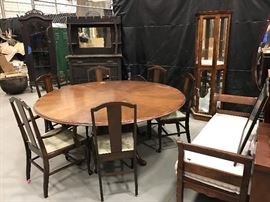 These Items to be Sold in Estate Sale Thu, 7.13 to Sat, 7.15 54  Round Dining Room Table, Set of 6 Chairs