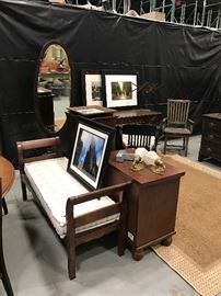 These Items to be Sold in Estate Sale Thu, 7.13 to Sat, 7.15 55  Settee, Area Rug