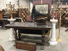TO BE AUCTIONED 7.15.2017 Marble Top Library Table