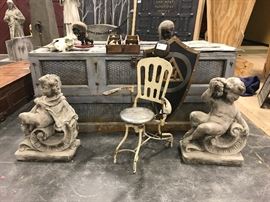 TO BE AUCTIONED 7.15.2017 Antique Dental Chair, Concrete Figures
