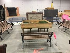 TO BE AUCTIONED 7.15.2017 Metal Outdoor Benches, Plastic Benches, Architectural Model 
